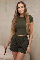 Milamo Komplet bawełniany z szortami Khaki
